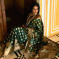 Janasya Dark Green Organza Woven Ethnic Motifs Kanjeevaram Saree | Swadesiicart