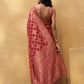 Janasya Red Organza Woven Ethnic Motifs Kanjeevaram Saree | Swadesiicart