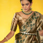 Janasya Dark Green Organza Woven Ethnic Motifs Kanjeevaram Saree | Swadesiicart