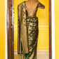 Janasya Dark Green Organza Woven Ethnic Motifs Kanjeevaram Saree | Swadesiicart