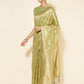 Janasya Light Green Chanderi Silk Floral Woven Design Saree | Swadesiicart