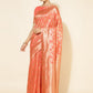 Janasya Peach Chanderi Silk Floral Woven Design Saree | Swadesiicart