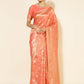 Janasya Peach Chanderi Silk Floral Woven Design Saree | Swadesiicart