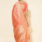 Janasya Peach Chanderi Silk Floral Woven Design Saree | Swadesiicart