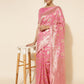 Janasya Pink Chanderi Silk Floral Woven Design Saree | Swadesiicart