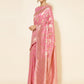 Janasya Pink Chanderi Silk Floral Woven Design Saree | Swadesiicart