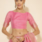 Janasya Pink Chanderi Silk Floral Woven Design Saree | Swadesiicart