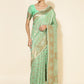 Janasya Light Green Chanderi Silk Floral Woven Design Saree | Swadesiicart