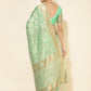 Janasya Light Green Chanderi Silk Floral Woven Design Saree | Swadesiicart