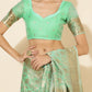 Janasya Light Green Chanderi Silk Floral Woven Design Saree | Swadesiicart