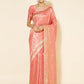 Janasya Peach Chanderi Silk Floral Woven Design Saree | Swadesiicart