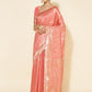 Janasya Peach Chanderi Silk Floral Woven Design Saree | Swadesiicart