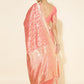 Janasya Peach Chanderi Silk Floral Woven Design Saree | Swadesiicart