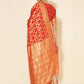 Janasya Red Chanderi Silk Woven Geometric Chanderi Silk Saree | Swadesiicart