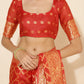 Janasya Red Chanderi Silk Woven Geometric Chanderi Silk Saree | Swadesiicart