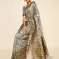 Janasya Grey Chanderi Silk Floral Woven Design Saree | Swadesiicart