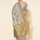 Janasya Grey Chanderi Silk Floral Woven Design Saree | Swadesiicart