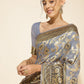Janasya Grey Chanderi Silk Floral Woven Design Saree | Swadesiicart