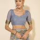 Janasya Grey Chanderi Silk Floral Woven Design Saree | Swadesiicart