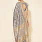 Janasya Grey Chanderi Silk Woven Ethnic Motifs Chanderi Silk Saree | Swadesiicart