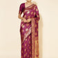 Janasya Wine Banarasi Silk Woven Ethnic Motifs Banarasi Silk Saree | Swadesiicart