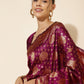Janasya Wine Banarasi Silk Woven Ethnic Motifs Banarasi Silk Saree | Swadesiicart