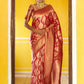 Janasya Red Organza Woven Ethnic Motifs Kanjeevaram Saree | Swadesiicart