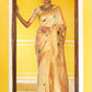 Janasya Cream Banarasi Silk Woven Floral Design Banarasi Saree | Swadesiicart