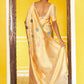 Janasya Cream Banarasi Silk Woven Floral Design Banarasi Saree | Swadesiicart