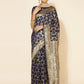 Janasya Navy Blue Chanderi Silk Woven Geometric Chanderi Silk Saree | Swadesiicart