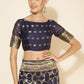Janasya Navy Blue Chanderi Silk Woven Geometric Chanderi Silk Saree | Swadesiicart