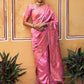 Janasya Light Pink Chanderi Silk Woven Jaal Motif Woven Design Saree | Swadesiicart