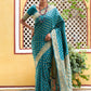 Janasya Teal Green Banarasi Silk Woven Ethnic Motifs Woven Design Saree | Swadesiicart