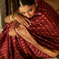 Janasya Maroon Banarasi Silk Woven Ethnic Motifs Woven Design Saree | Swadesiicart