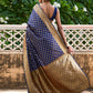 Janasya Navy Blue Banarasi Silk Ethnic Motifs Woven Design Saree | Swadesiicart