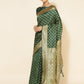 Janasya Green Banarasi Silk Ethnic Motifs Woven Design Saree | Swadesiicart