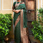 Janasya Green Banarasi Silk Ethnic Motifs Woven Design Saree | Swadesiicart