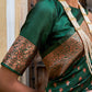 Janasya Green Banarasi Silk Ethnic Motifs Woven Design Saree | Swadesiicart