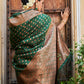 Janasya Green Banarasi Silk Ethnic Motifs Woven Design Saree | Swadesiicart