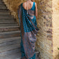 Janasya Green Banarasi Silk Ethnic Motifs Woven Design Saree | Swadesiicart