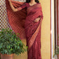 Janasya Maroon Banarasi Silk Ethnic Motifs Woven Design Saree | Swadesiicart