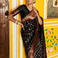 Janasya Black Banarasi Silk Ethnic Motifs Woven Design Saree | Swadesiicart