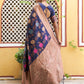 Janasya Navy Blue Banarasi Silk Floral Woven Design Saree | Swadesiicart