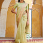 Janasya Pista Green Silk Blend Woven Polka Woven Design Saree | Swadesiicart