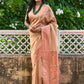 Janasya Beige Chanderi Silk Ethnic Motifs Woven Design Saree | Swadesiicart