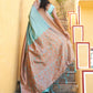 Janasya Sea Green Chanderi Silk Ethnic Motifs Woven Design Saree | Swadesiicart