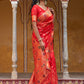 Janasya Red Banarasi Silk Ethnic Motifs Woven Design Saree | Swadesiicart