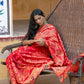 Janasya Red Banarasi Silk Ethnic Motifs Woven Design Saree | Swadesiicart