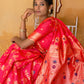 Janasya Pink Banarasi Silk Floral Woven Jaal Saree | Swadesiicart