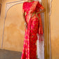 Janasya Pink Banarasi Silk Floral Woven Jaal Saree | Swadesiicart